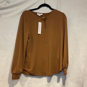 Brown Long Sleeve Blouse by Rio & Rian